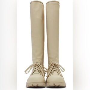 Jil Sander Off-White Leather Tall Boots Size 41